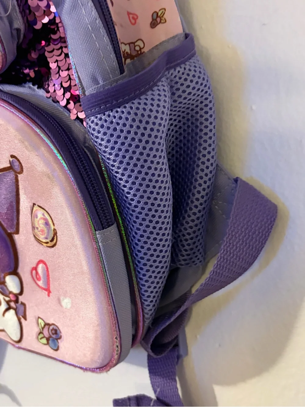 Kuromi Pink & Purple Sequin Kids Backpack